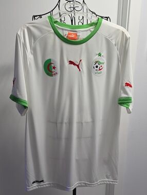 Puma White and Green Algeria Football Jersey